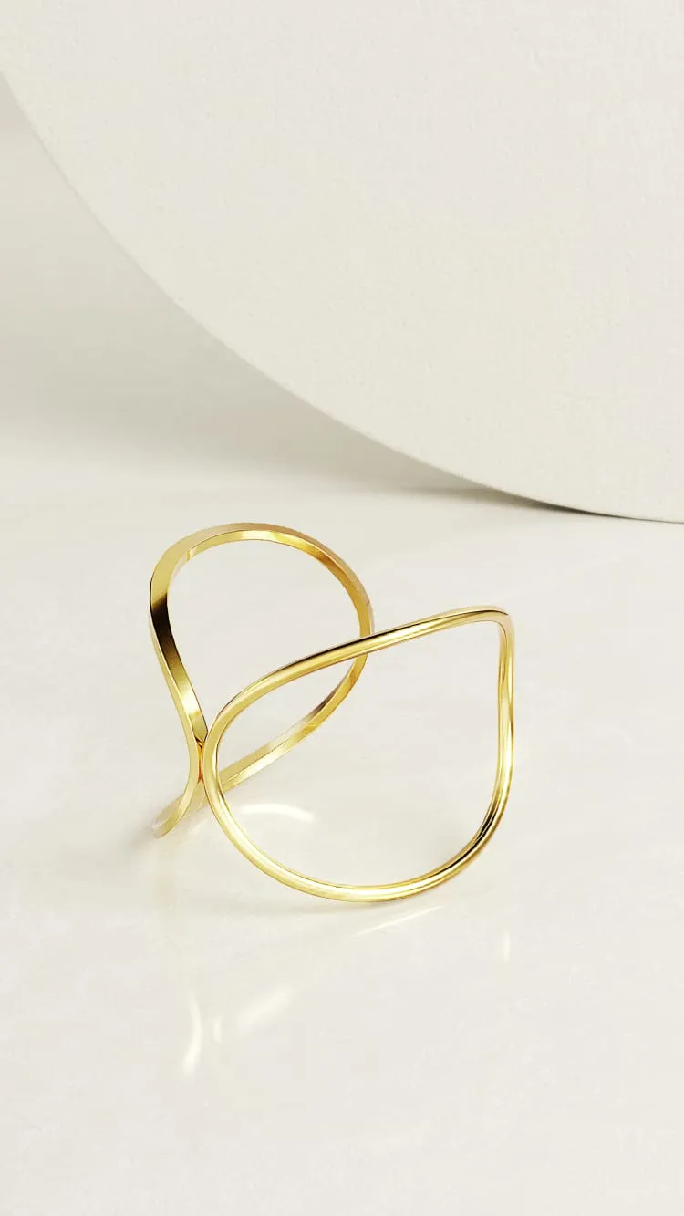 Gold spiral bangle bracelet