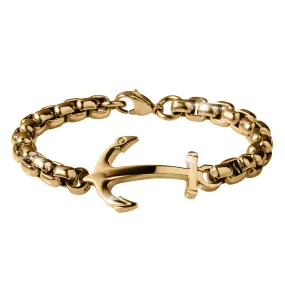 Mens Luxury Golden Anchor Bracelet - Nautical Style Fashion Accessory