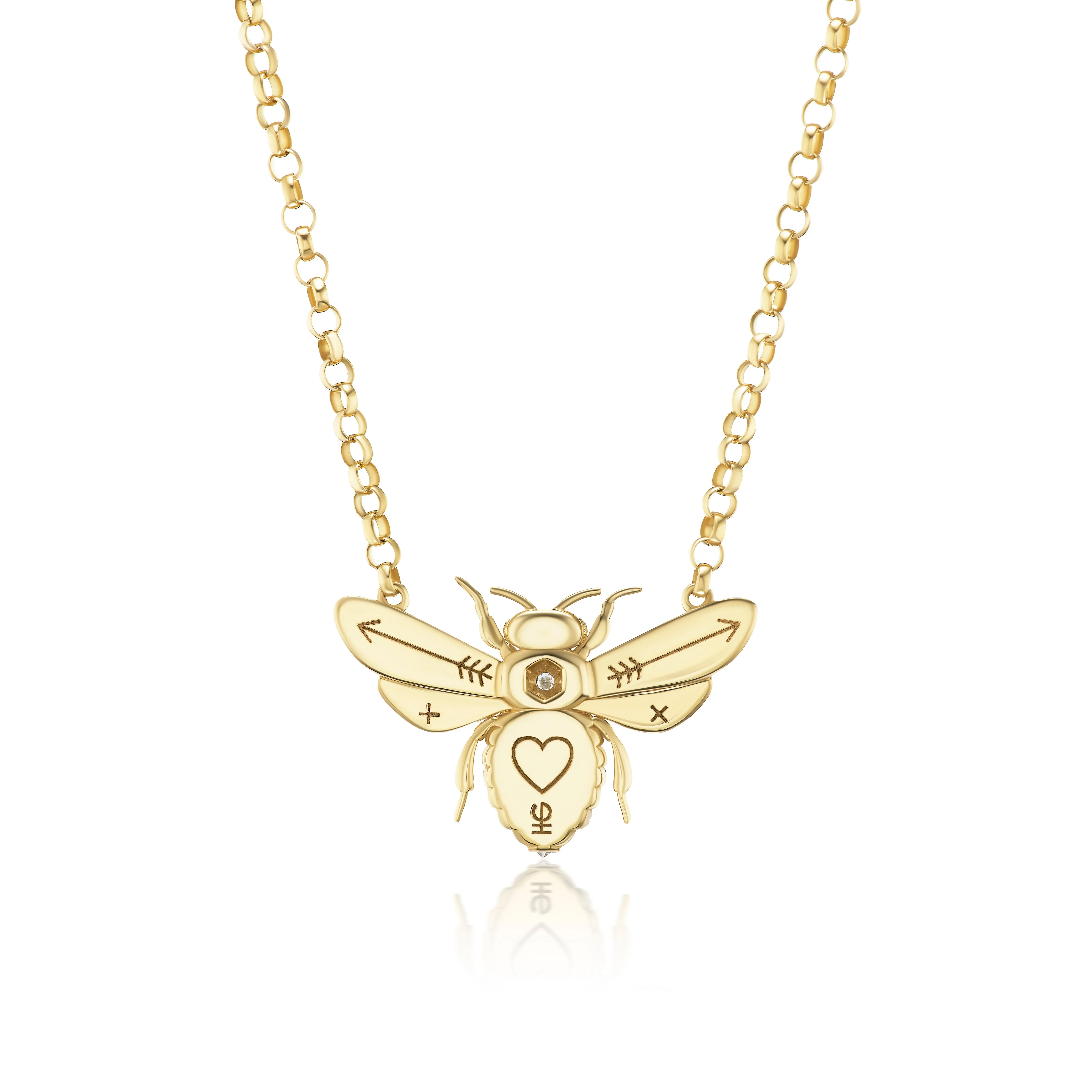 Harwell Godfrey 18k Diamond Mini Bee Pendant Necklace 16/18