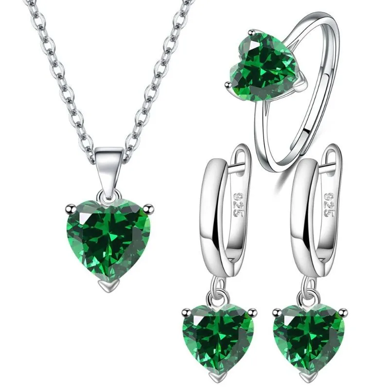 Heart Shape Sterling Silver Jewelry Set For Women