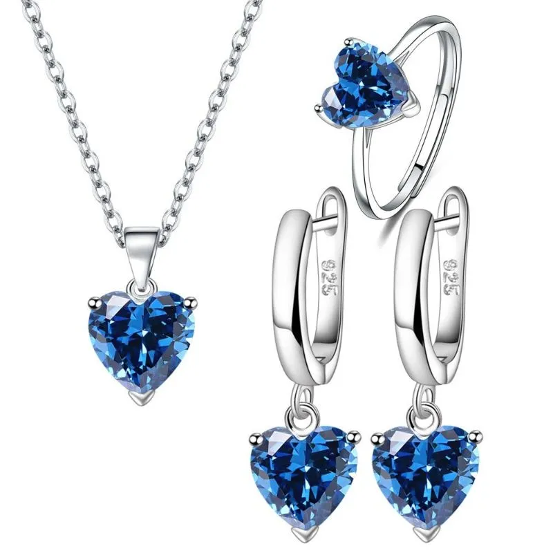 Heart Shape Sterling Silver Jewelry Set For Women