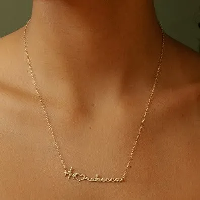 Heartbeat Name Necklace