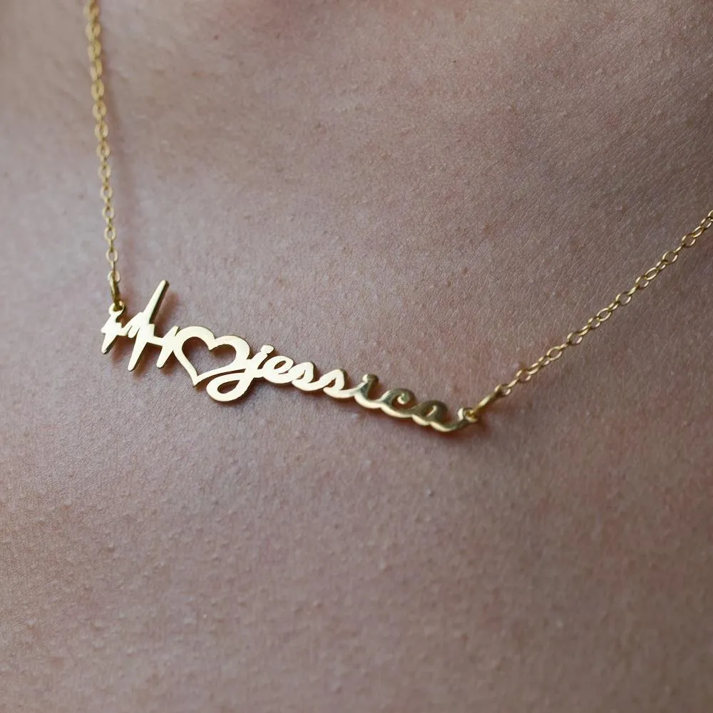 Heartbeat Name Necklace