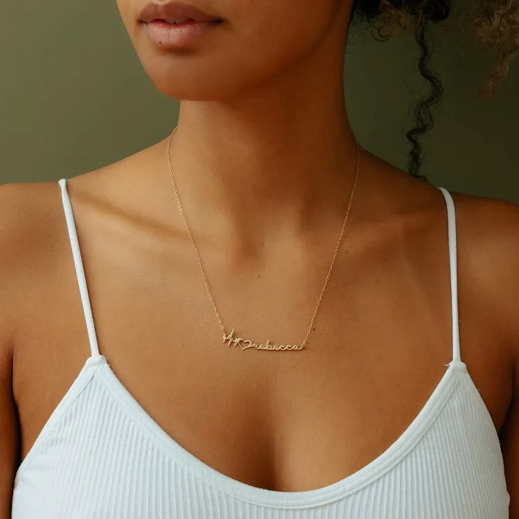 Heartbeat Name Necklace