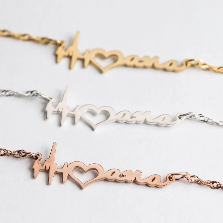 Heartbeat Name Necklace