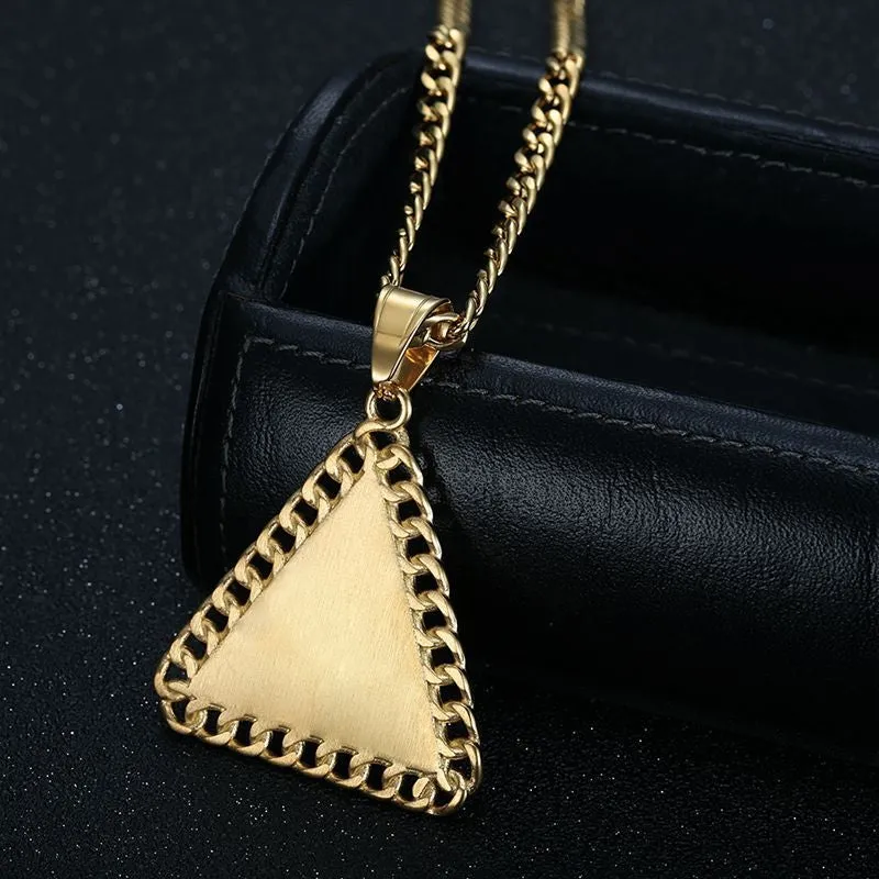 Hip Hop Triangle Prayer Buddha's Hand Zircon Pendant