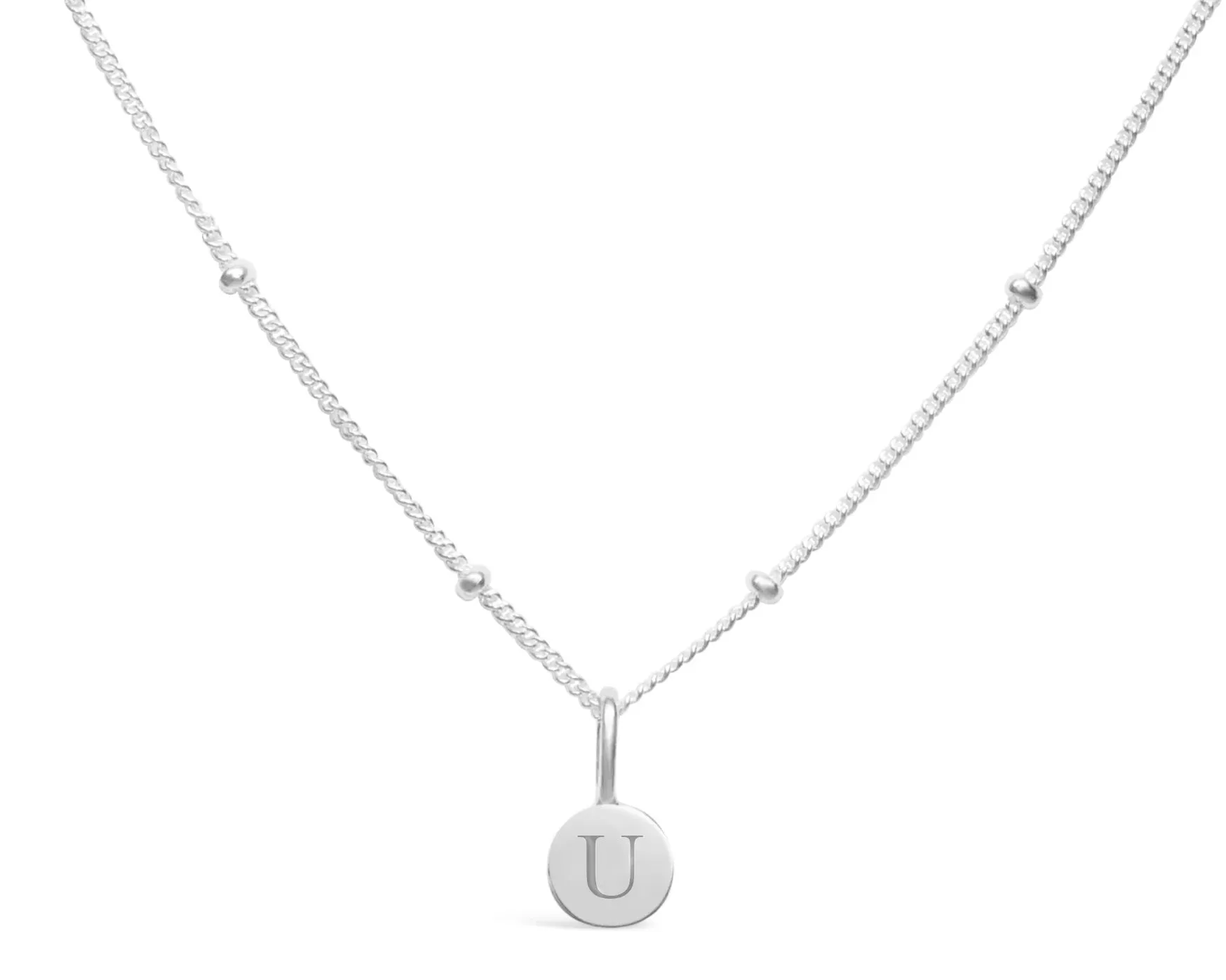 Initial Letter Necklace - Silver