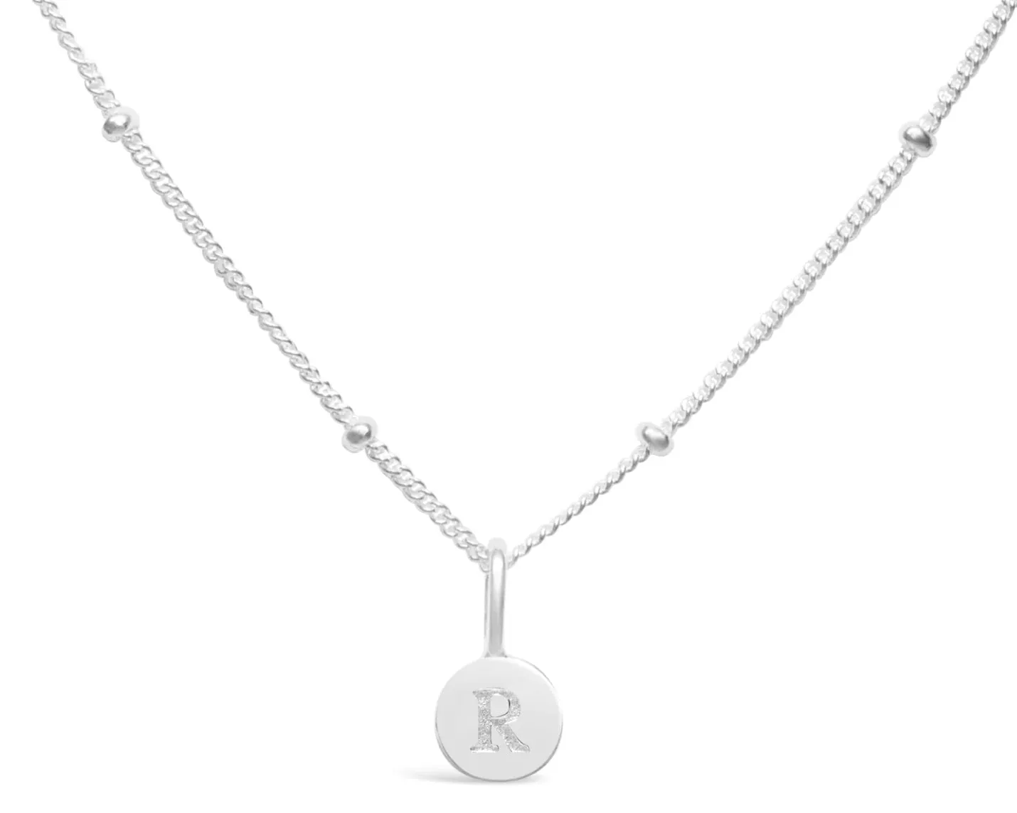 Initial Letter Necklace - Silver