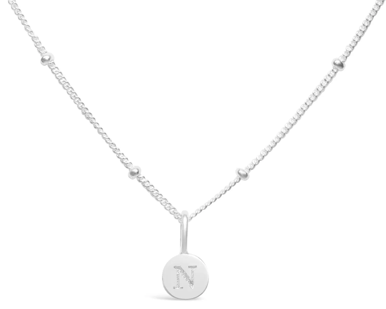 Initial Letter Necklace - Silver