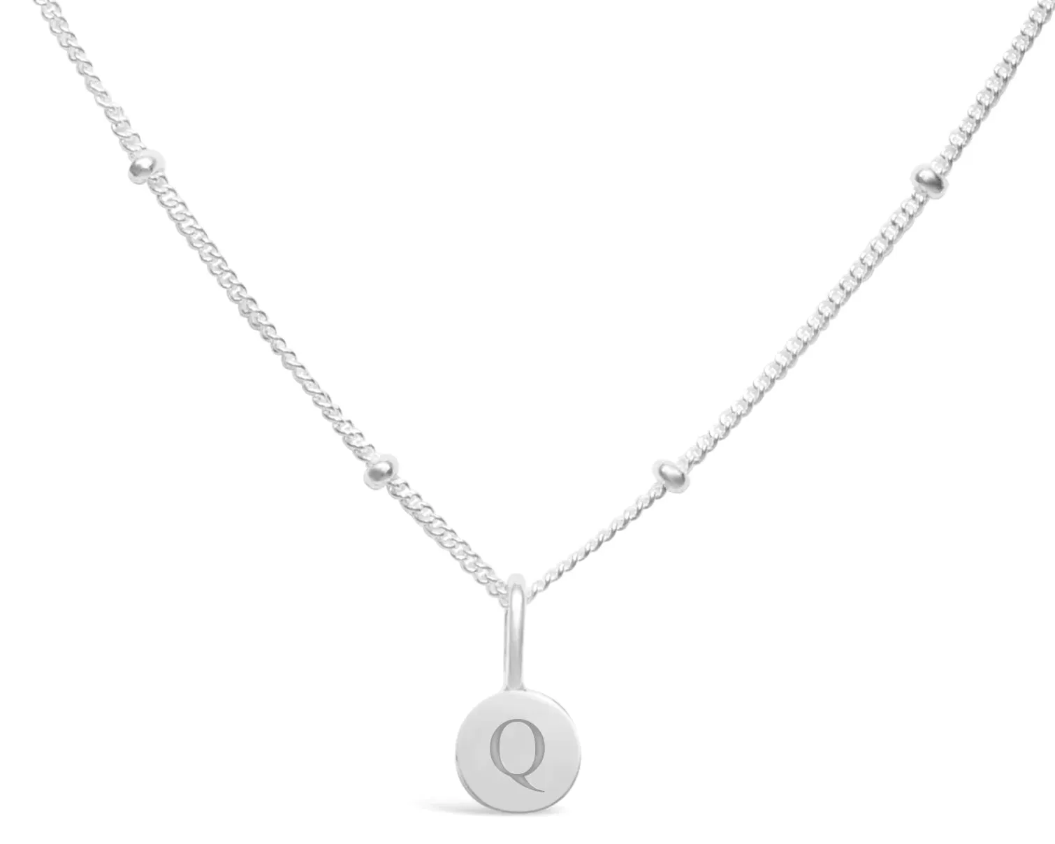 Initial Letter Necklace - Silver