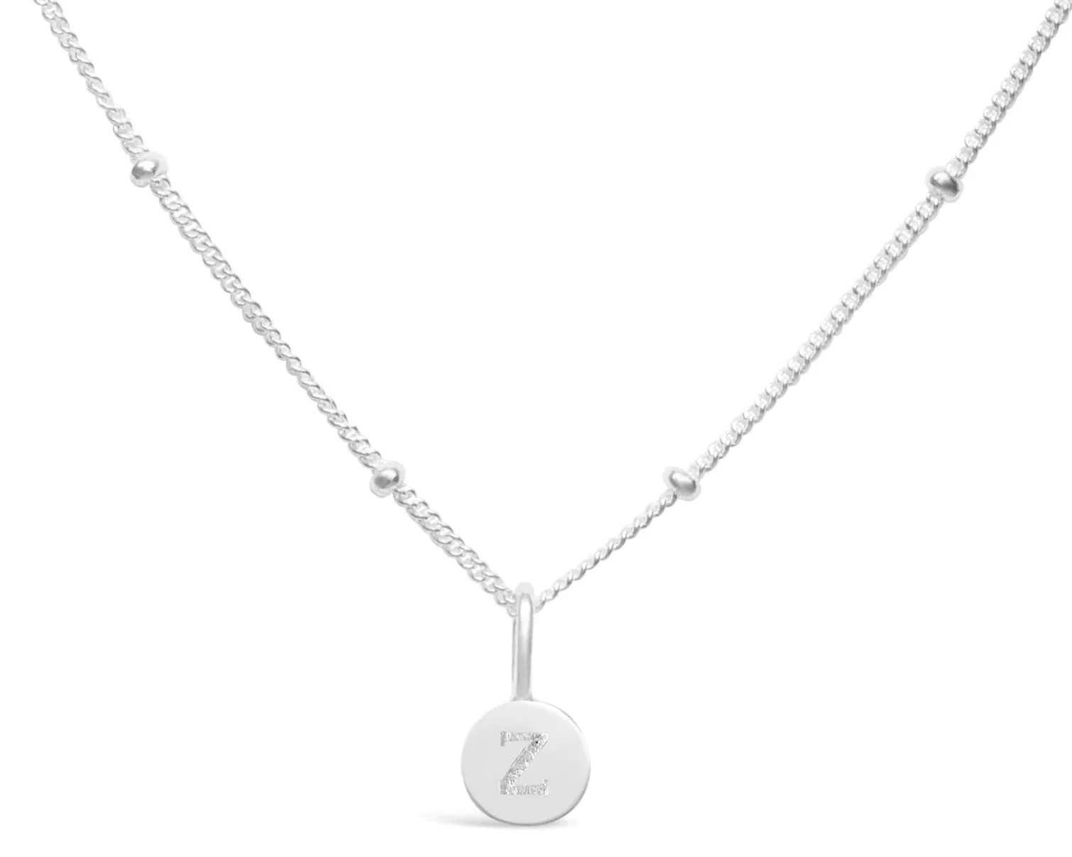 Initial Letter Necklace - Silver