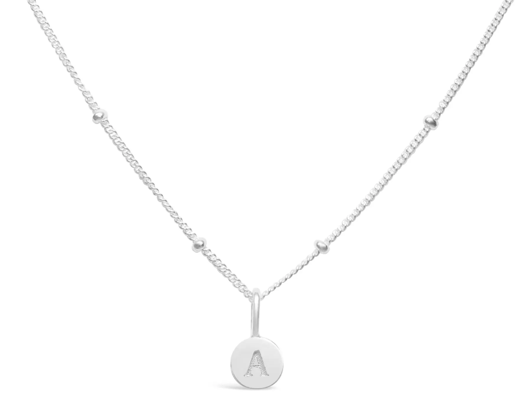 Initial Letter Necklace - Silver