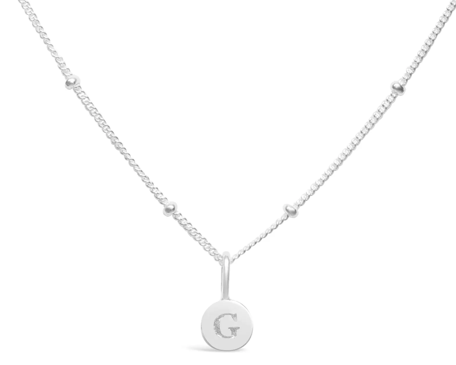 Initial Letter Necklace - Silver