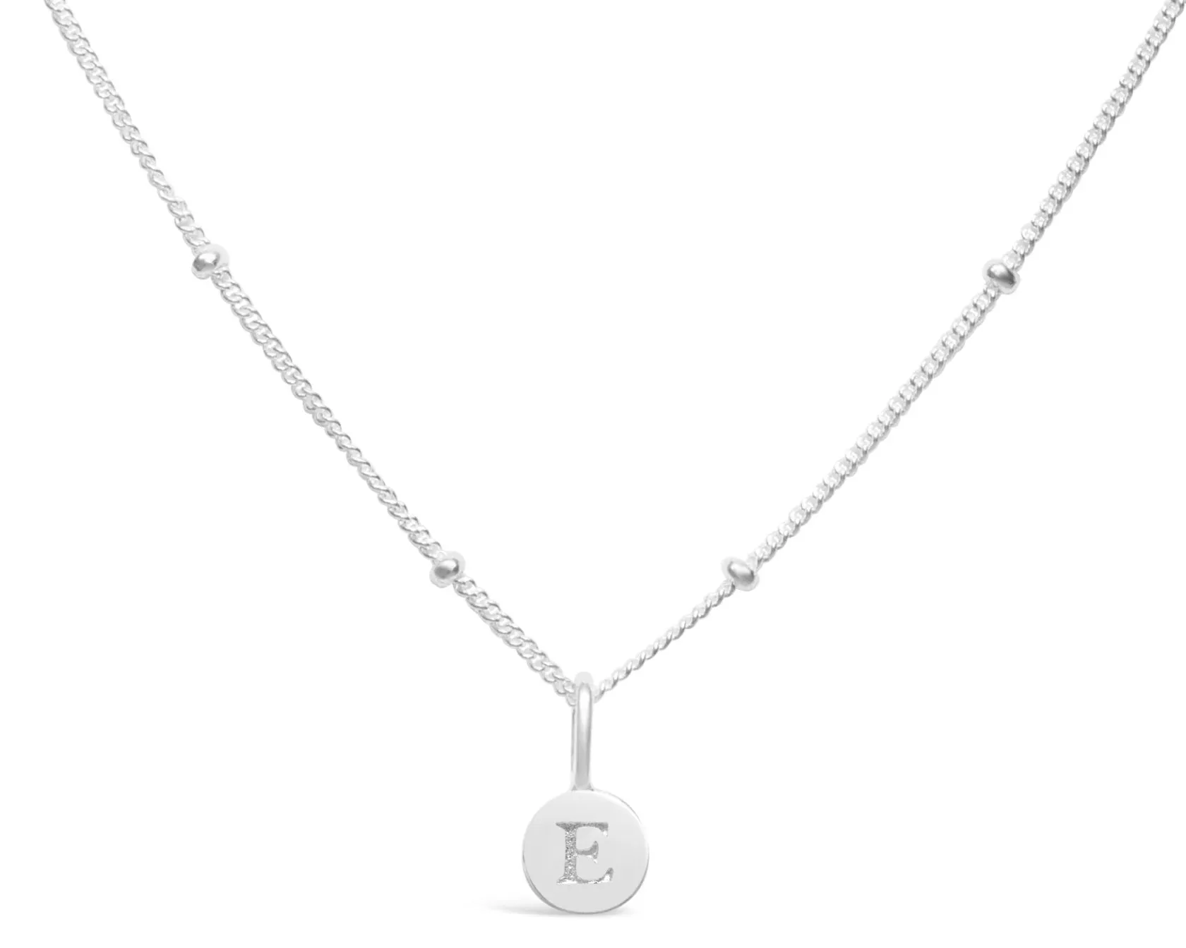 Initial Letter Necklace - Silver