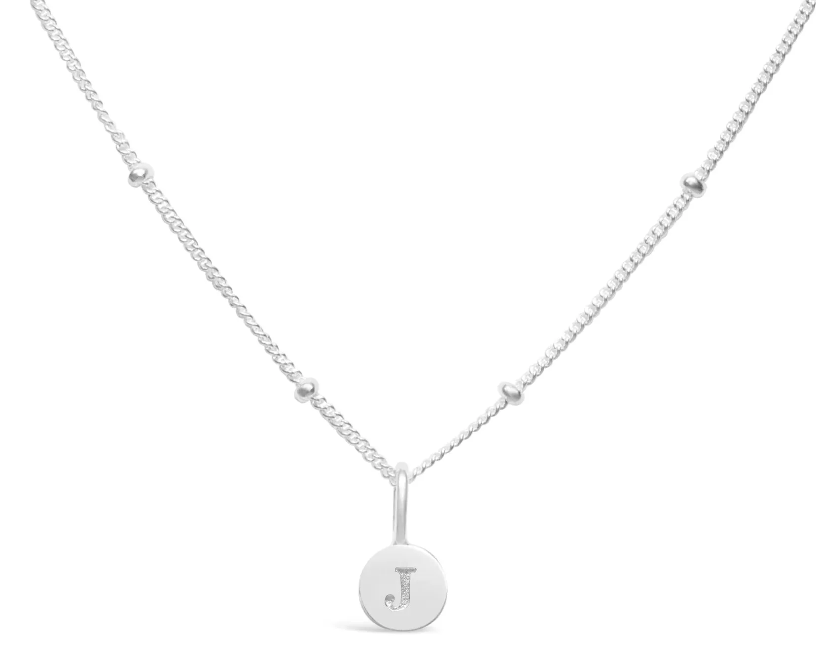 Initial Letter Necklace - Silver