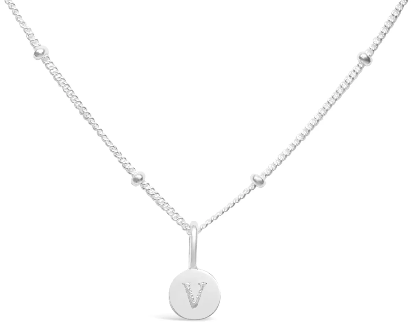 Initial Letter Necklace - Silver