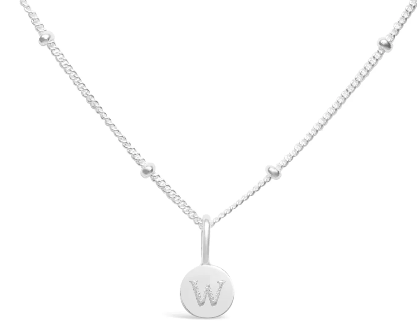 Initial Letter Necklace - Silver