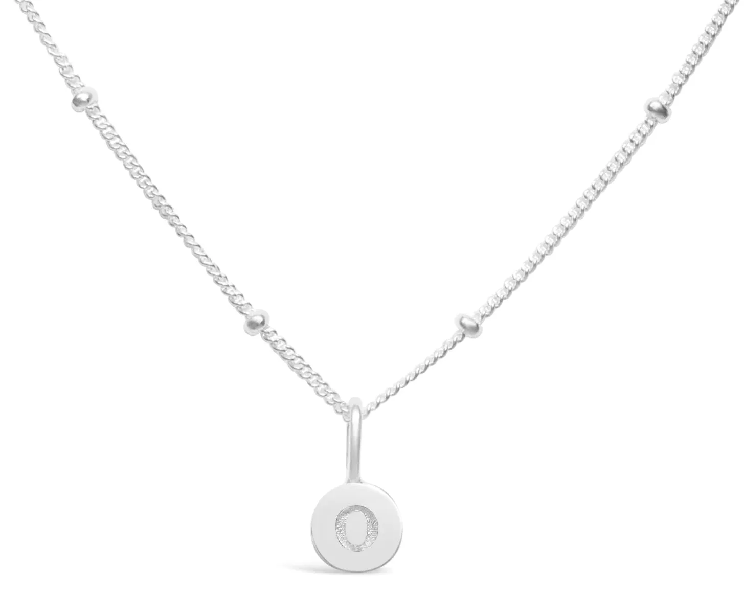 Initial Letter Necklace - Silver