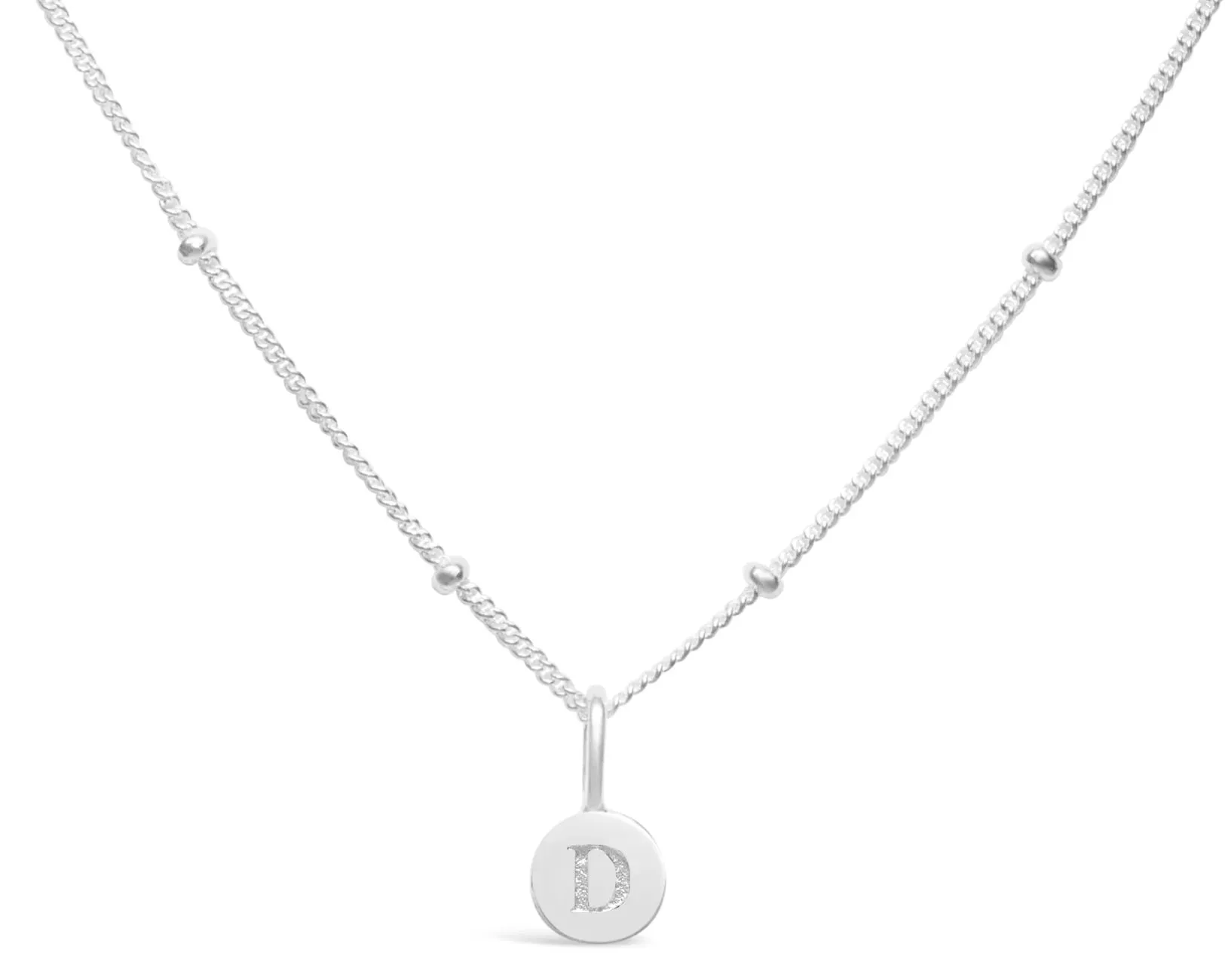 Initial Letter Necklace - Silver