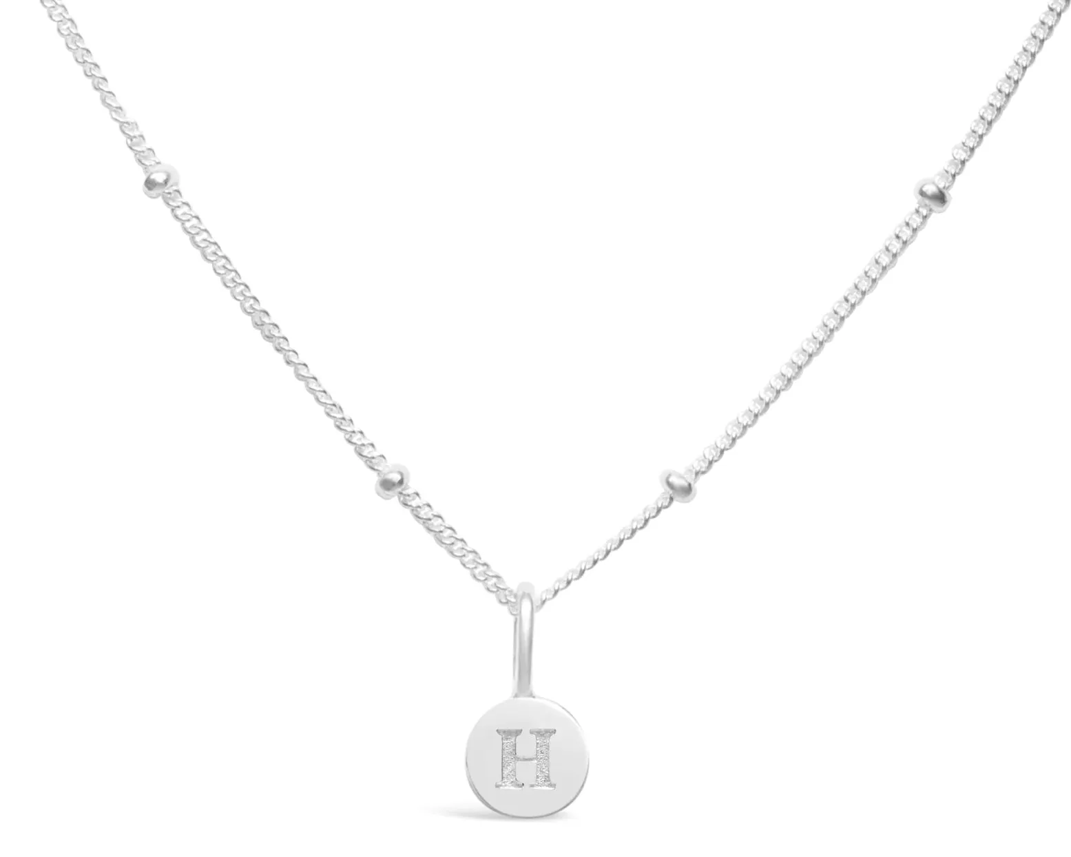 Initial Letter Necklace - Silver