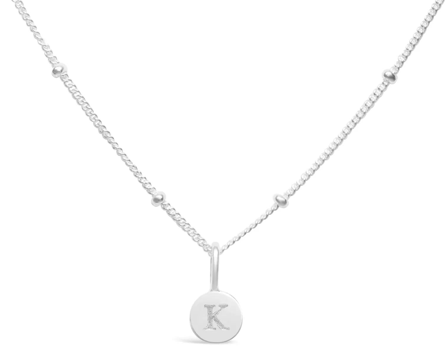 Initial Letter Necklace - Silver