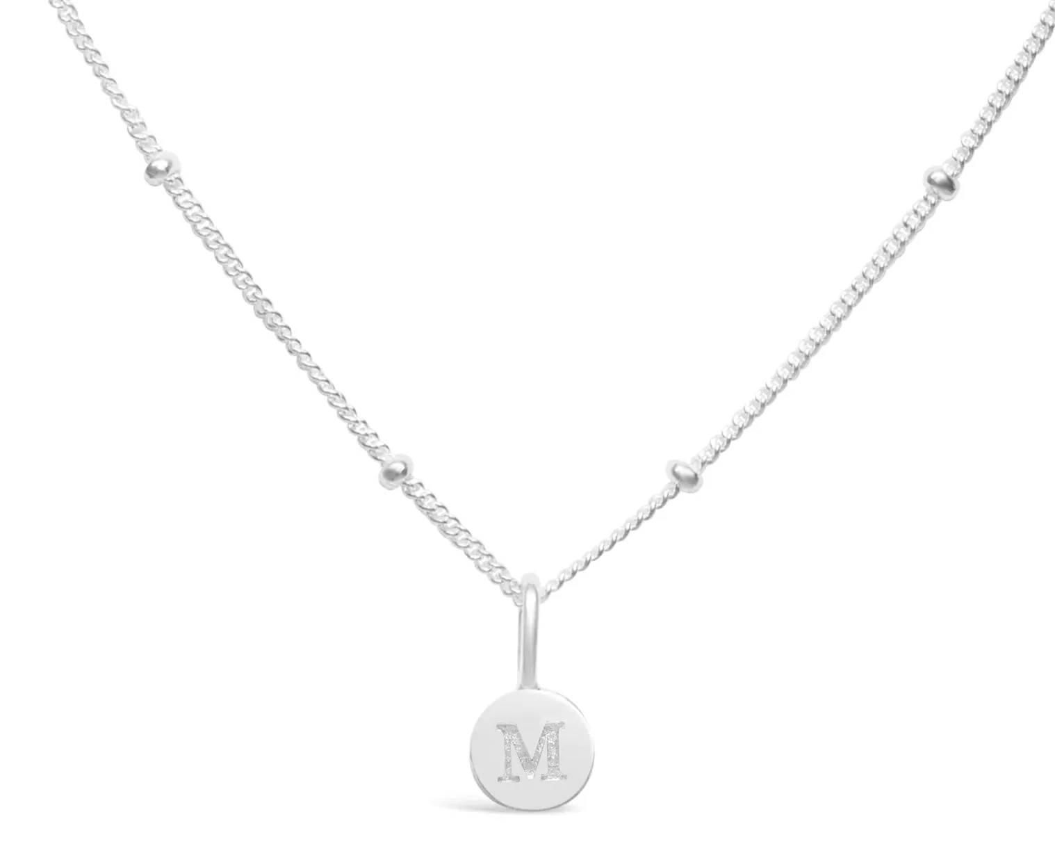 Initial Letter Necklace - Silver