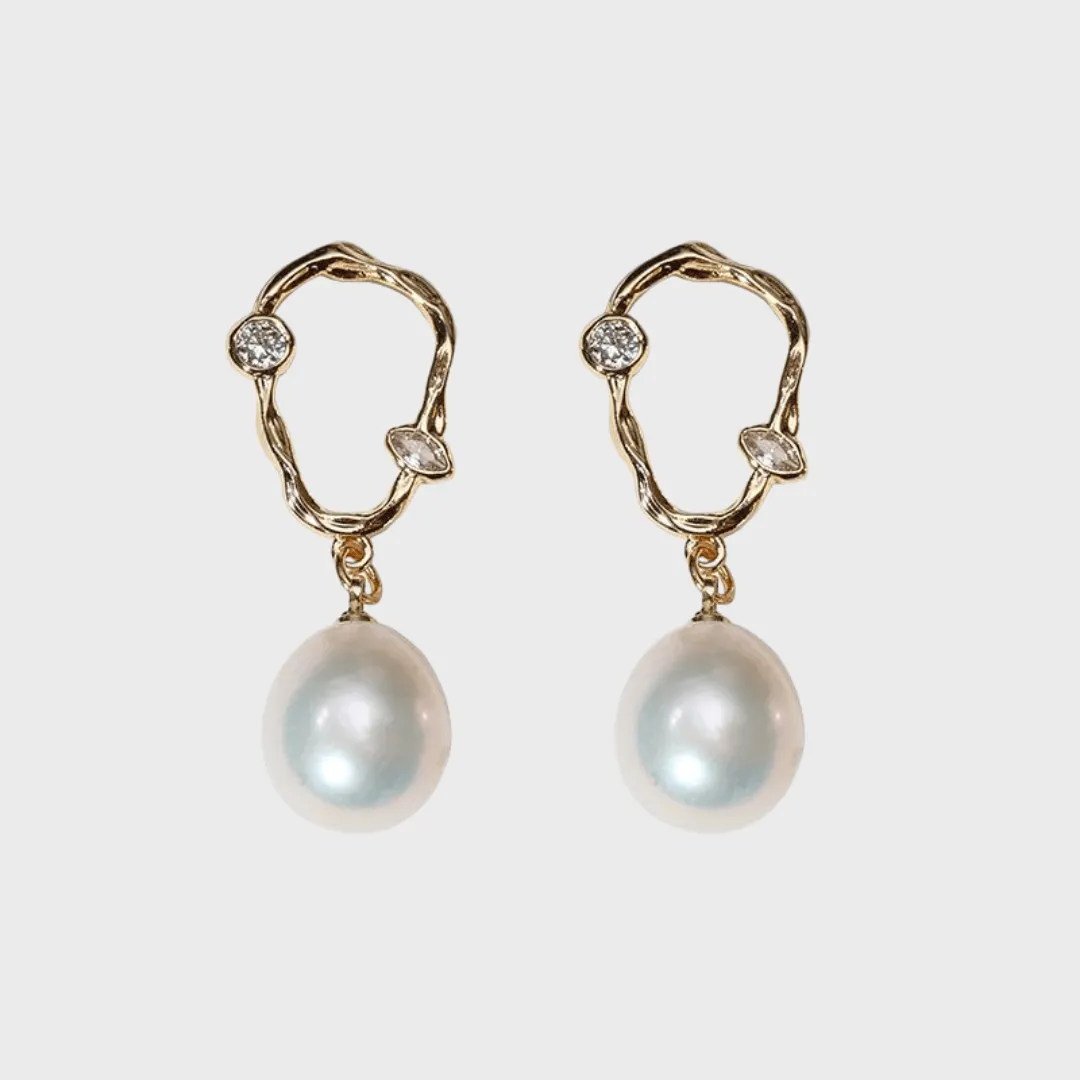 Irregular Pearl Drop Earrings