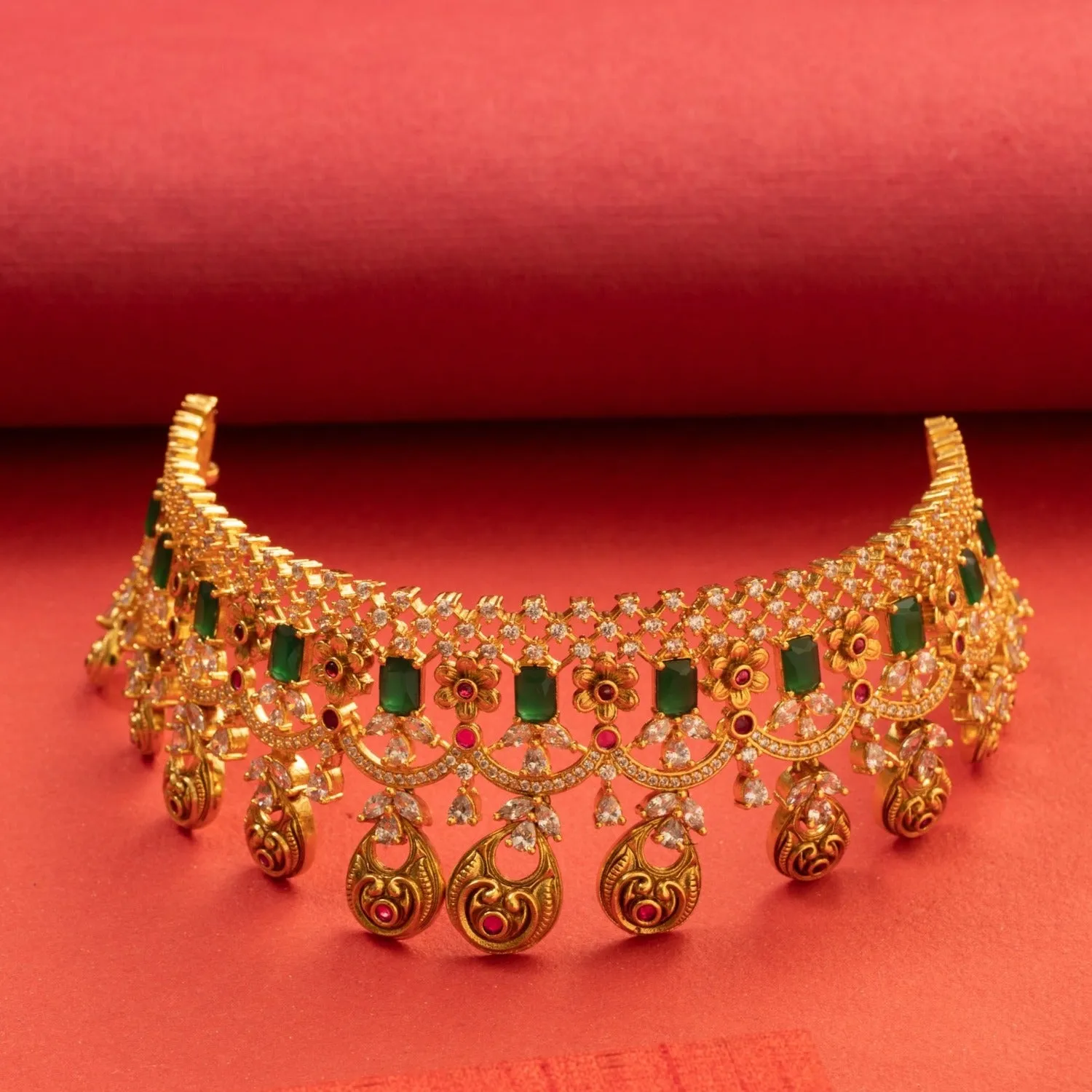 Isha Antique CZ Choker Set