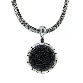 John Hardy Black Sapphire Kali Circle Pendant Necklace