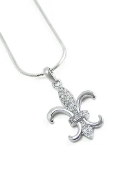 Kappa Kappa Gamma Fleur-de-Lis Pendant with Simulated Diamonds