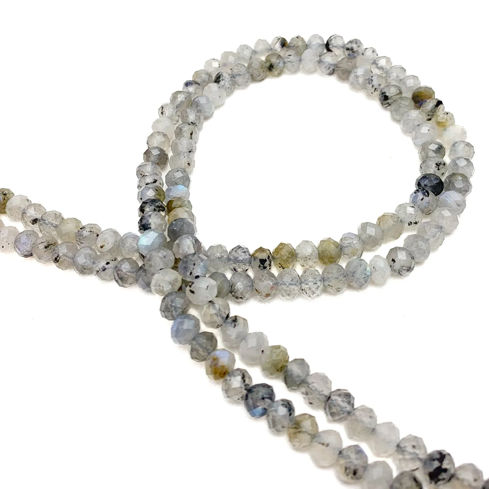 Labradorite Tourmalated 5.5mm Faceted Rondelles Bead Strand