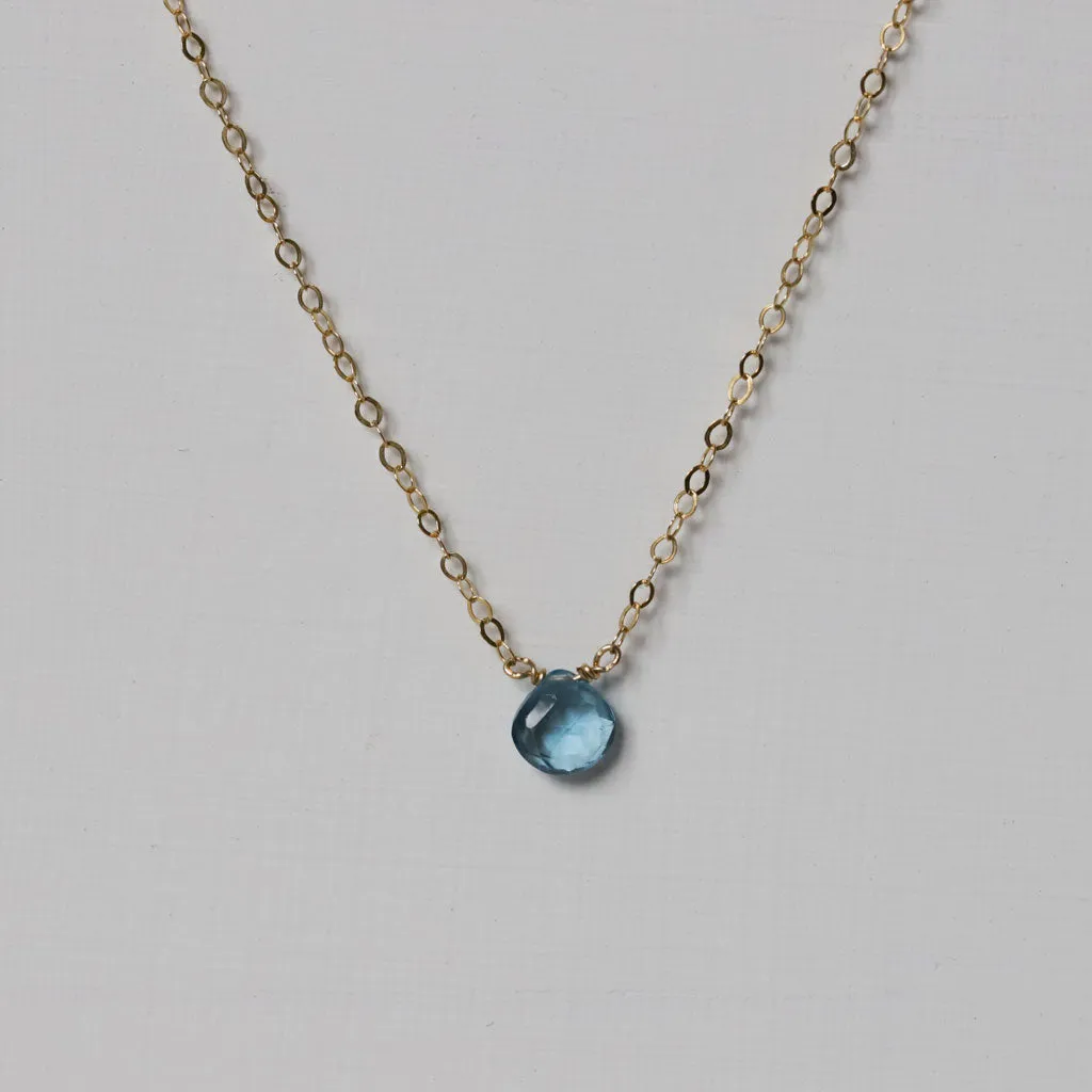 London Blue Topaz Short Gemstone Necklace