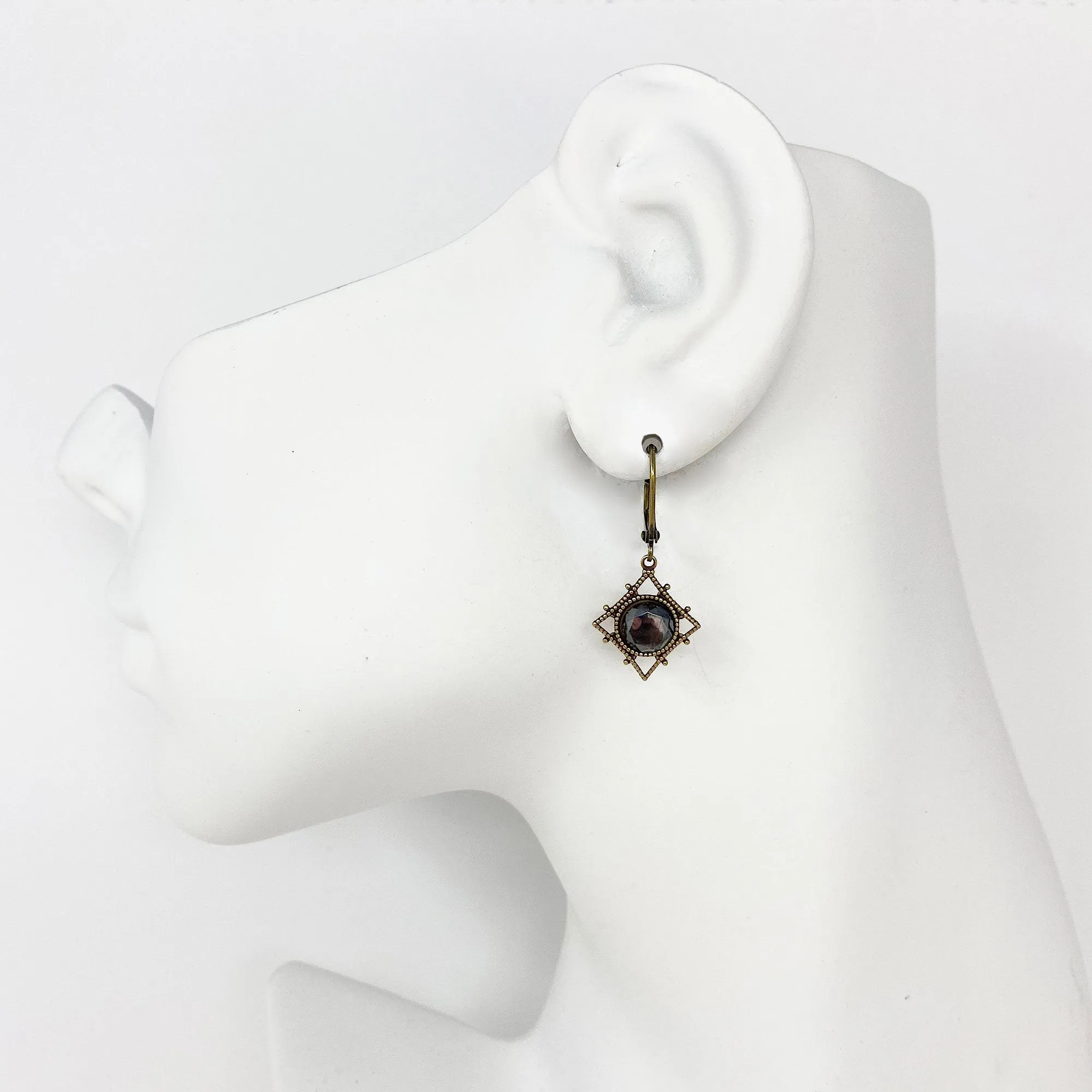 LUIS hematite drop earrings