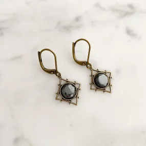 LUIS hematite drop earrings