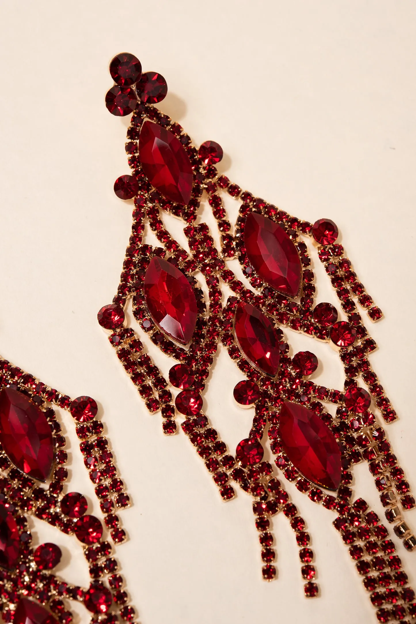 Lustre Fringe Rhinestone Drop Earrings