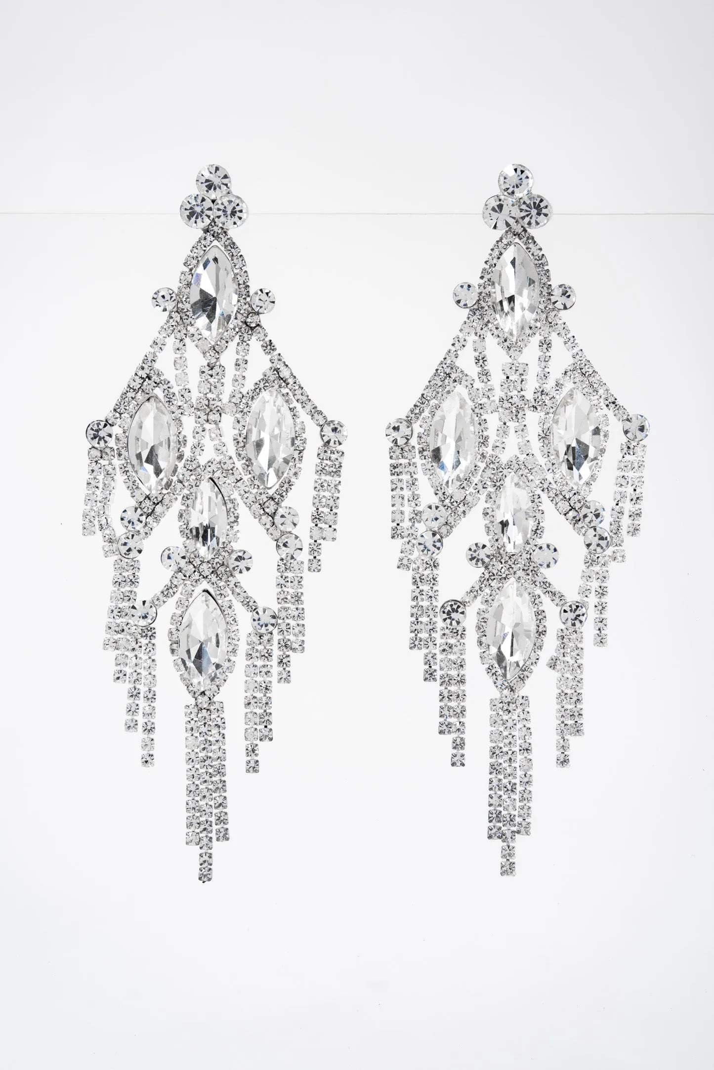 Lustre Fringe Rhinestone Drop Earrings