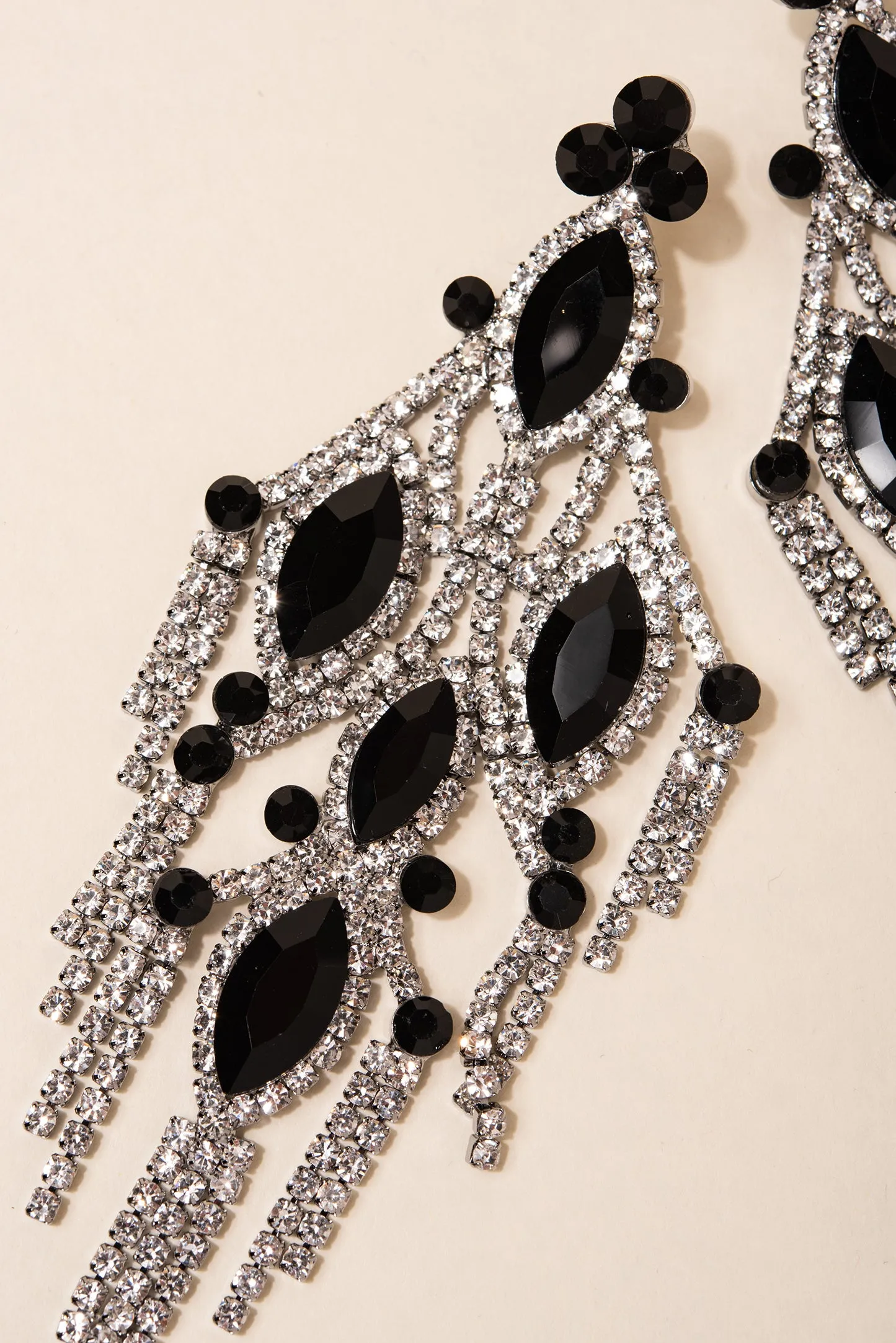 Lustre Fringe Rhinestone Drop Earrings