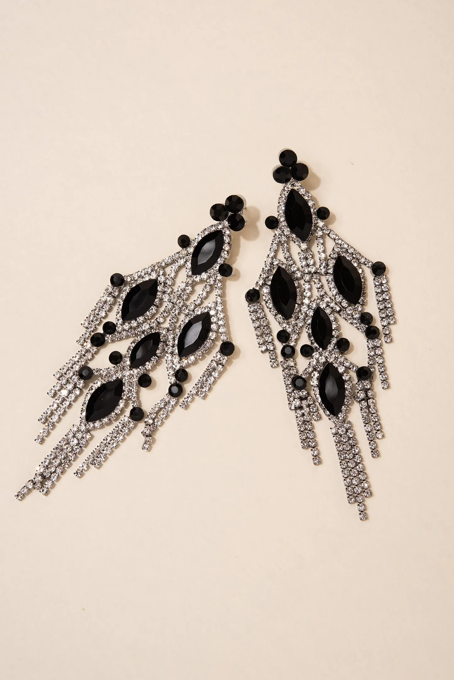 Lustre Fringe Rhinestone Drop Earrings