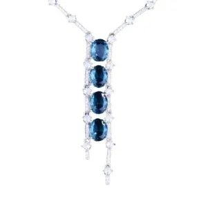 Luxury Lake Sapphire Pendant Necklace