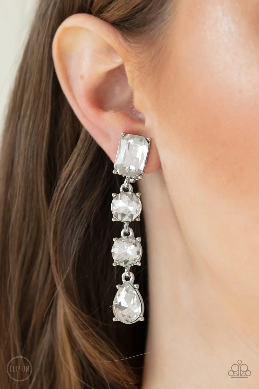 Make A-LIST White Clip-On Earrings