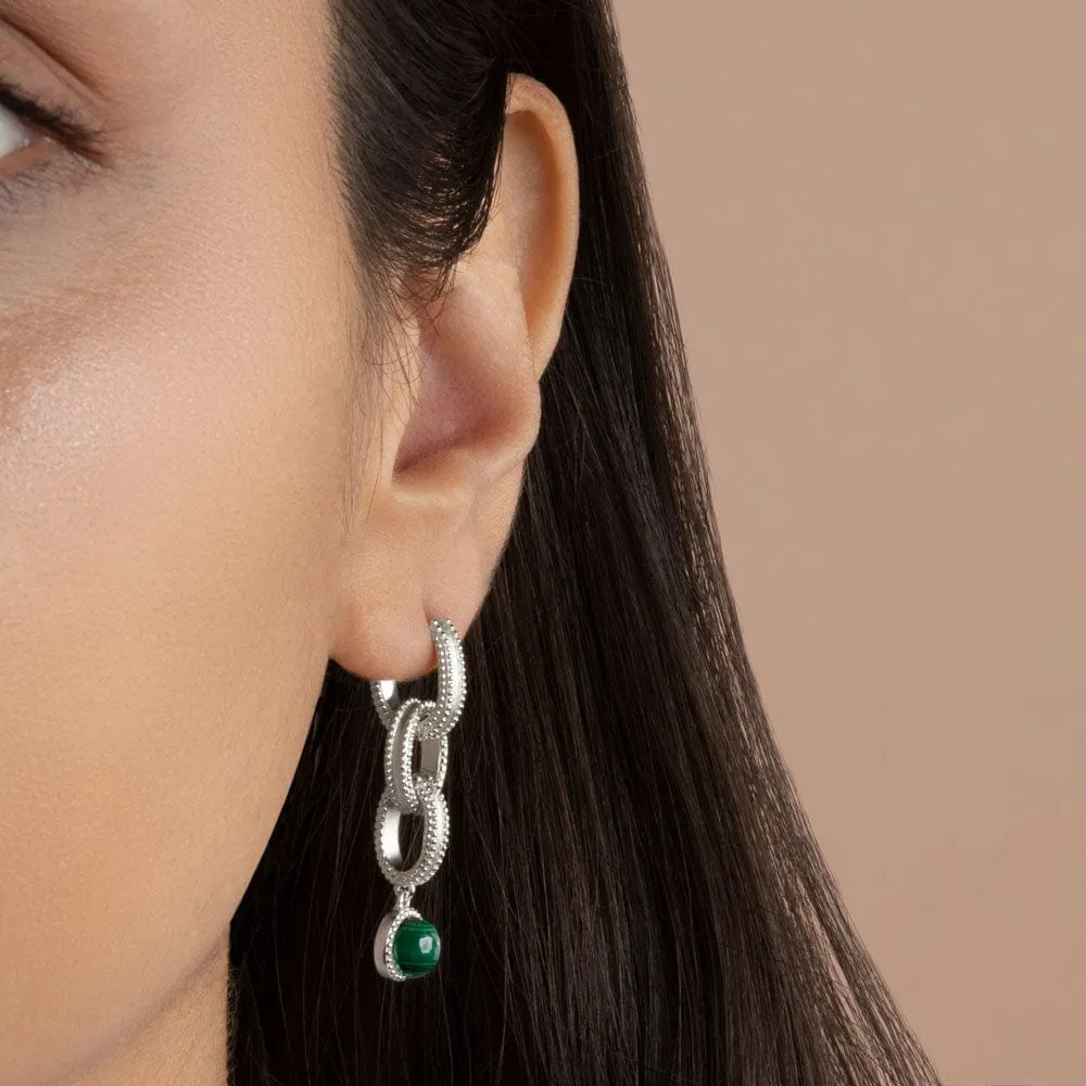 Malachite Twisted Drop Earrings