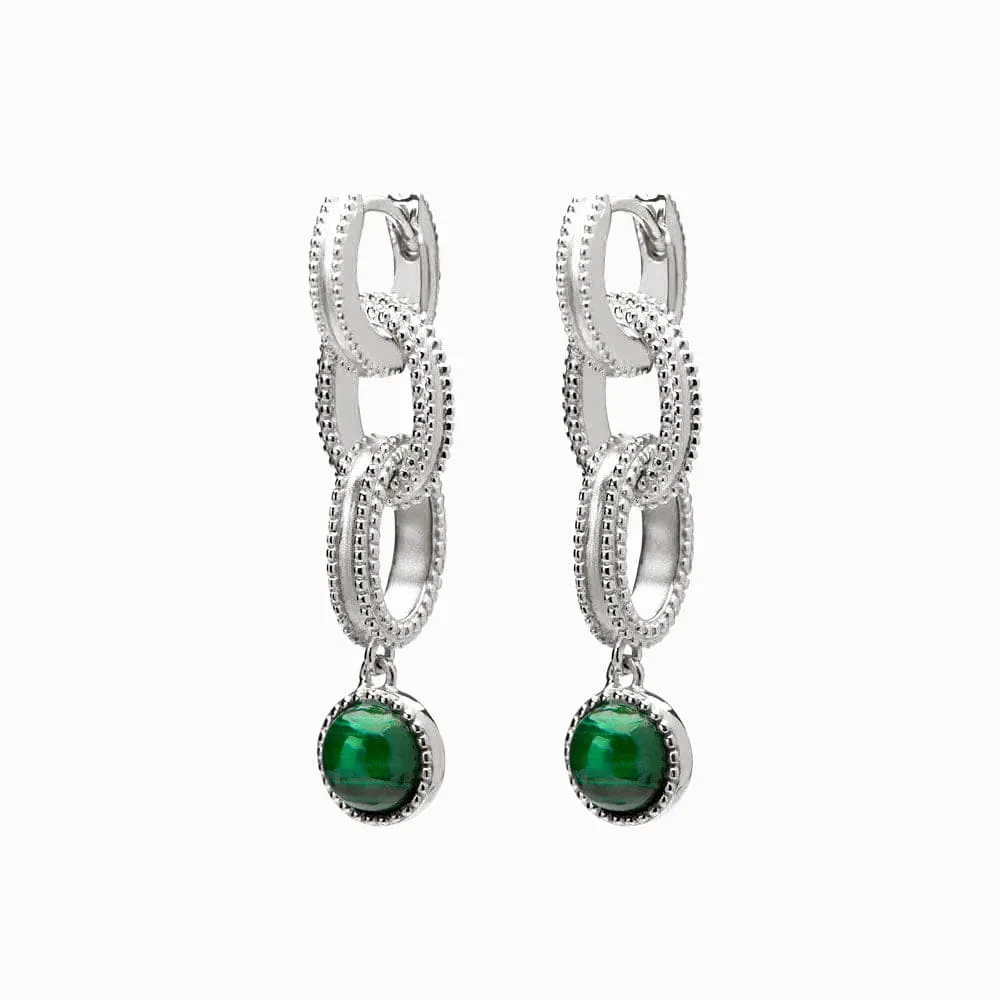 Malachite Twisted Drop Earrings