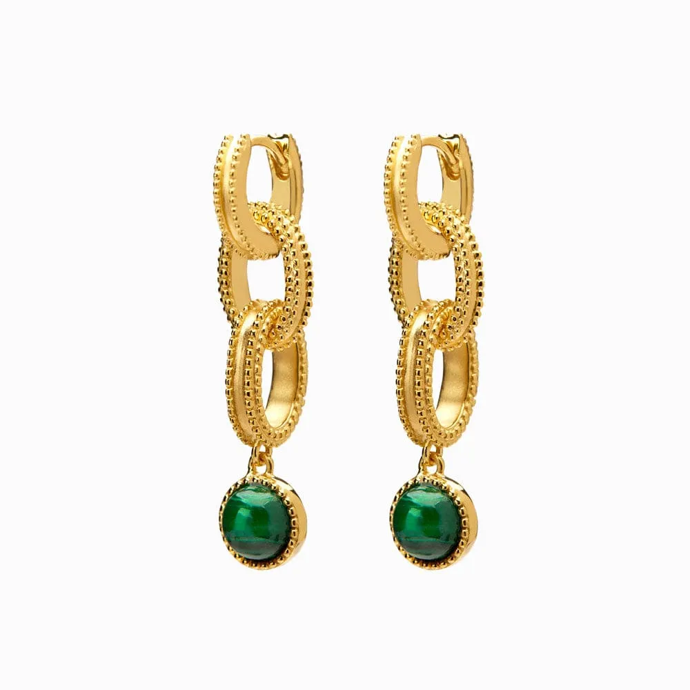 Malachite Twisted Drop Earrings