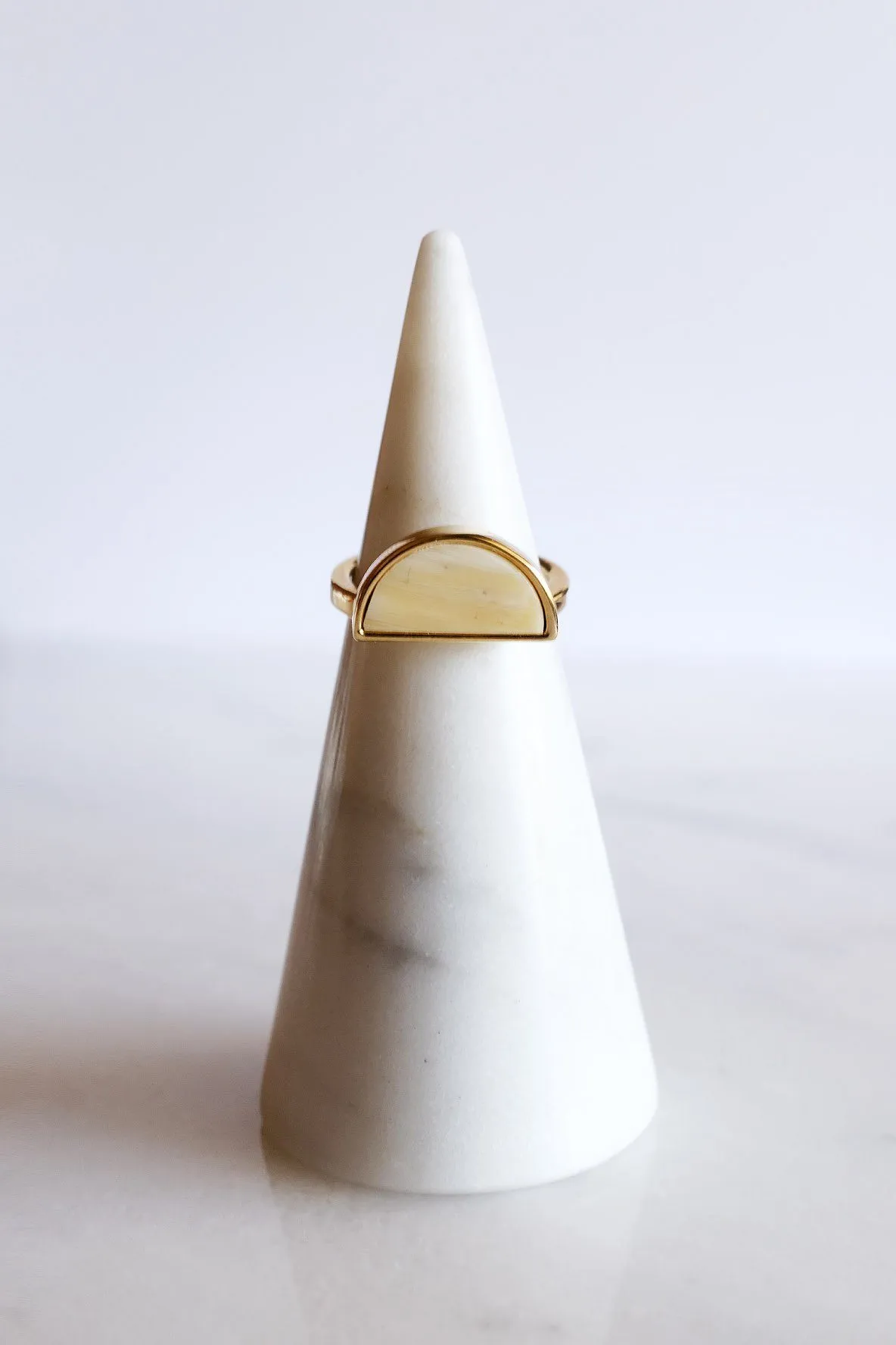 Mat Trang 16K Gold-Plated Brass Buffalo Horn Crescent Ring