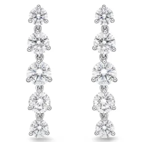 Memoire 18k White Gold 5 Diamond Lena Drop Earrings