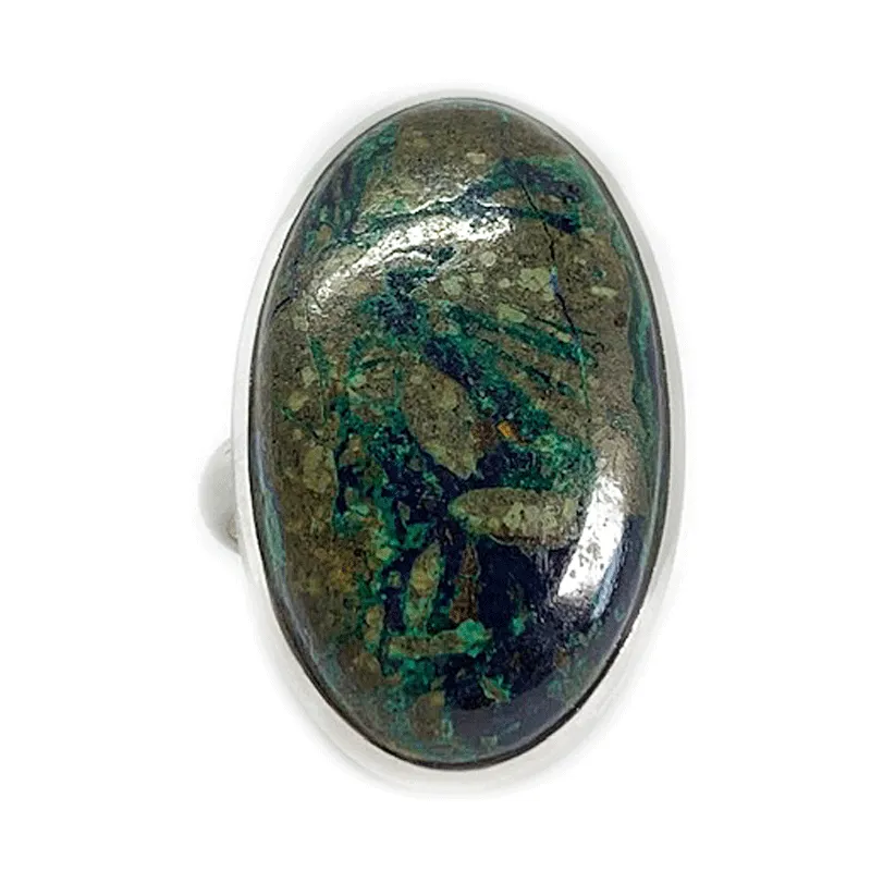 Momoa Azurite Oval Bohemian Ring