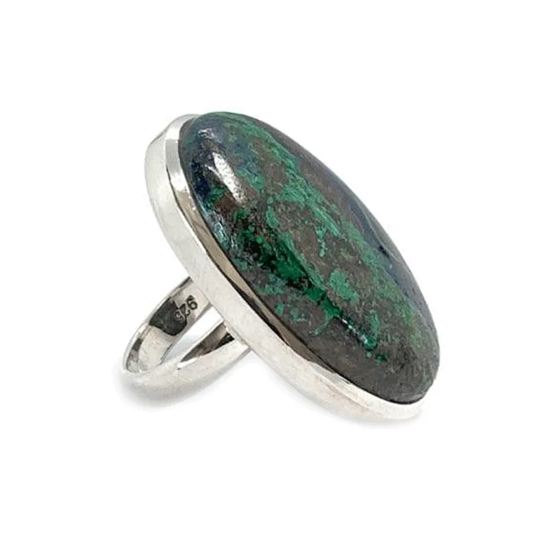 Momoa Azurite Oval Bohemian Ring