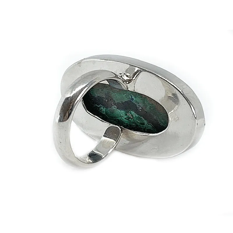 Momoa Azurite Oval Bohemian Ring