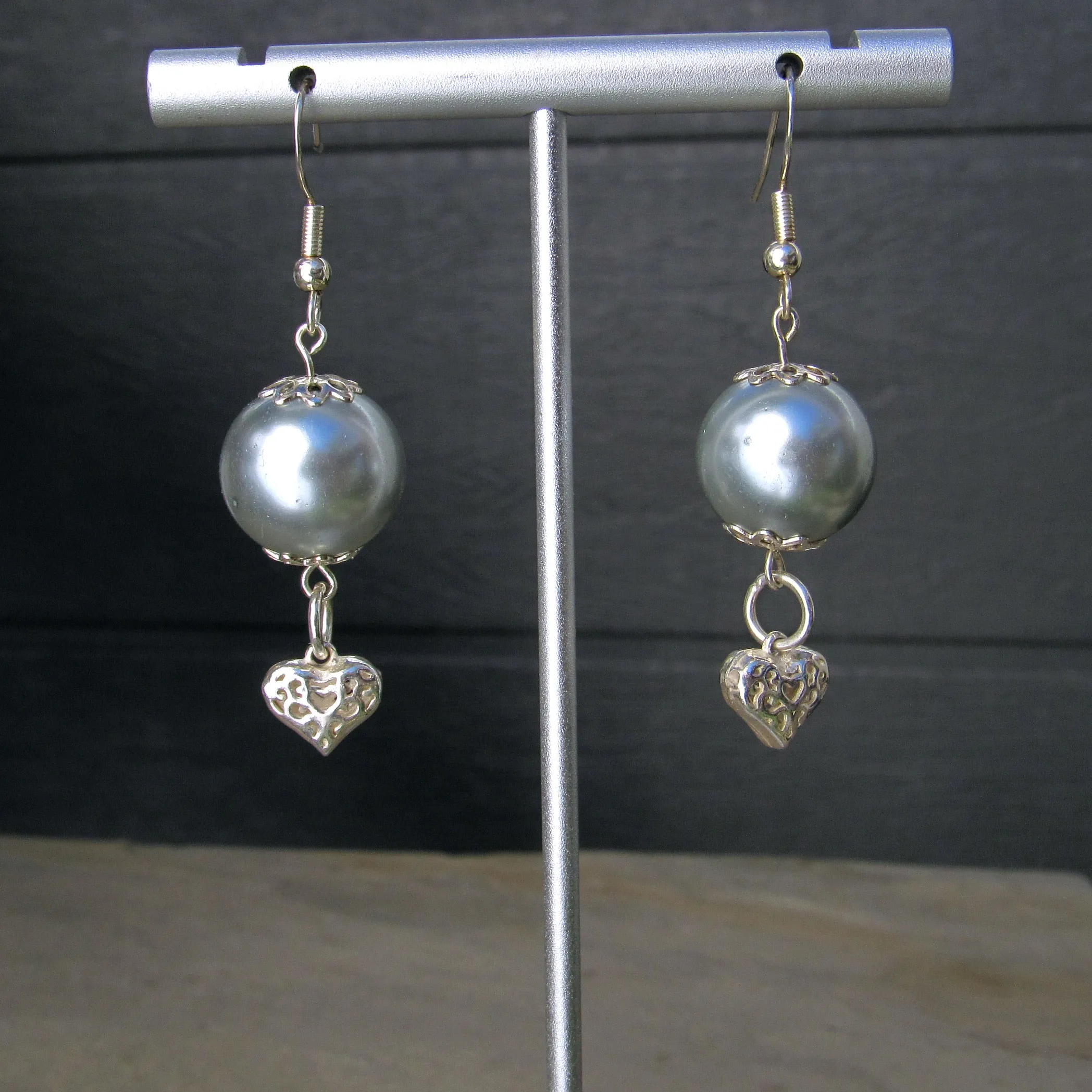 Mother of Pearls and Sterling Silver Drop Earrings