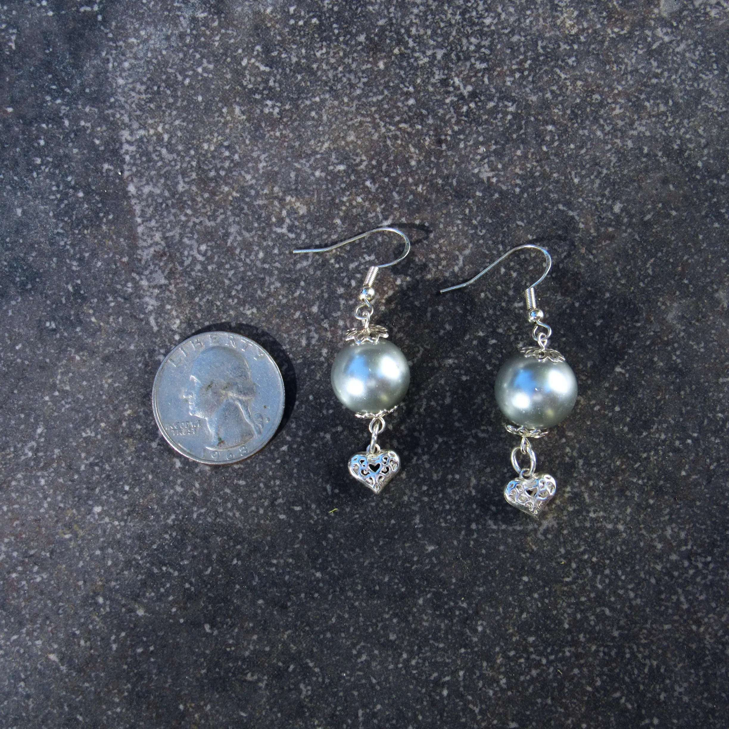 Mother of Pearls and Sterling Silver Drop Earrings